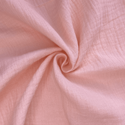 Ткань Муслин Жатый, цвет Нежно-Розовый (на отрез)  в Ульяновске