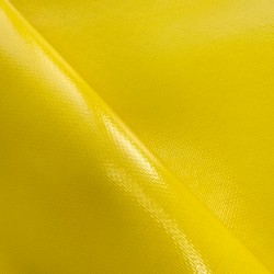 Ткань ПВХ 600 гр/м2 плотная, Жёлтый (Ширина 150см), на отрез  в Ульяновске