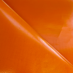 Ткань ПВХ 450 гр/м2, Оранжевый (Ширина 160см), на отрез  в Ульяновске
